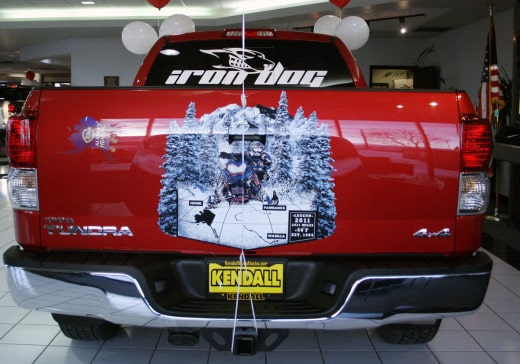 Back of the 2012 Iron Dog Toyota Tundra