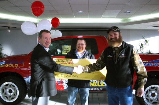 Kendall presents check to Alaska's Healing Hearts