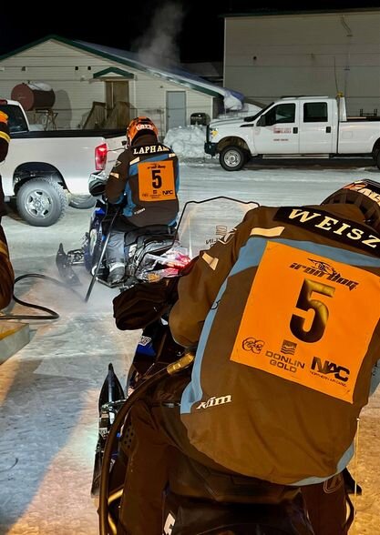 Team 5, Zack Weisz and Brett Lapham as they prepare to leave Nome at 8 a.m. Wednesday. Photo: Iron Dog Facebook Group