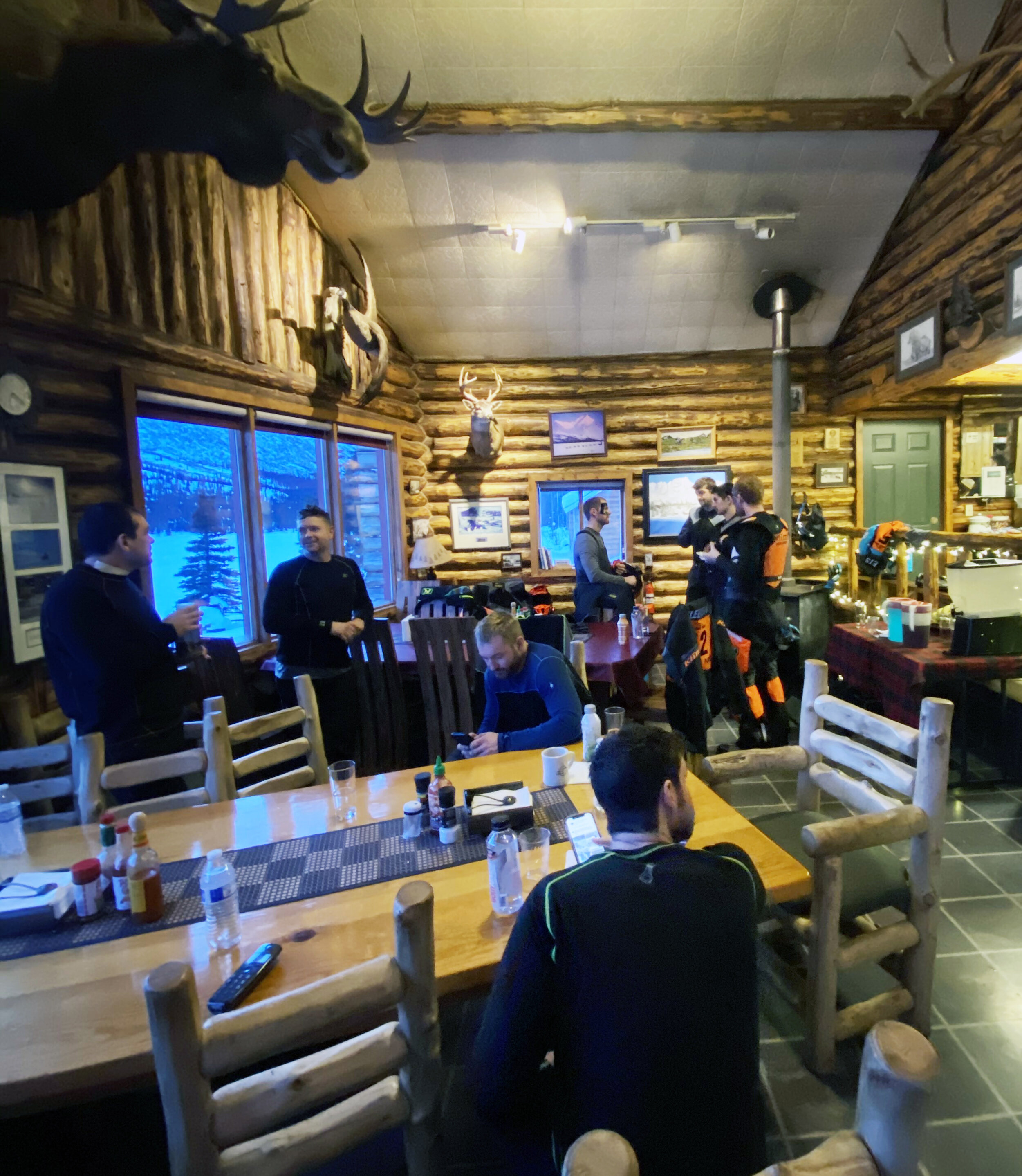 Teams rest up in Rainy Pass Lodge, as they prepare for Iron Dog 38’s finale on Big Lake on Saturday. Photo: Casey Boylan