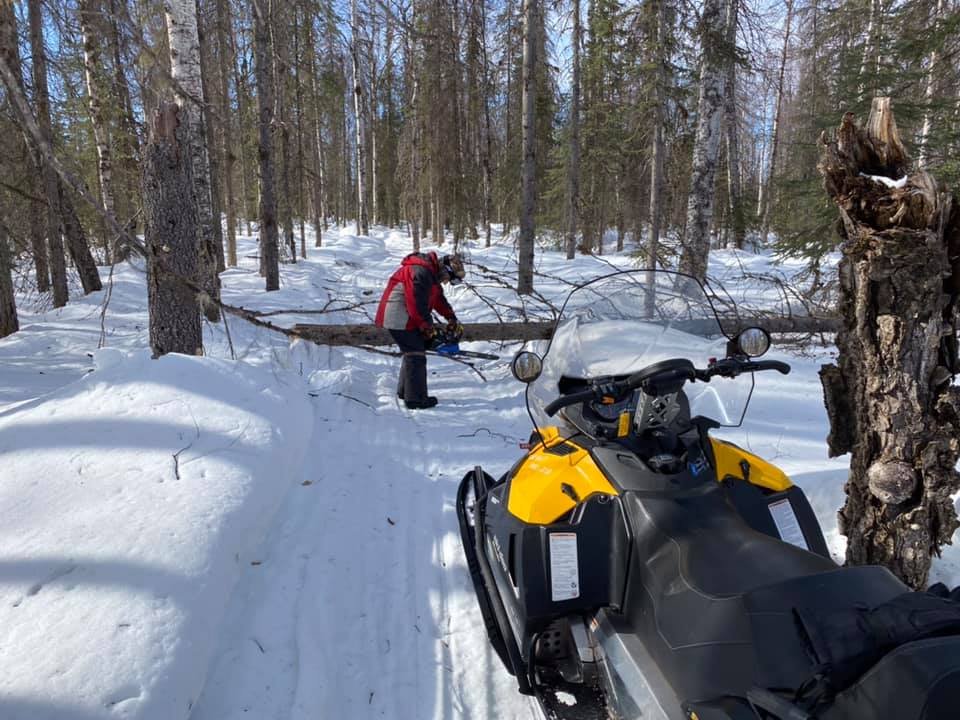 A Mid Valley Trails volunteer helps maintain a trail in the area. These unsung volunteers and clubs depend on your financial support to help keep trails safe and groomed. Credit: Mid Valley Trails