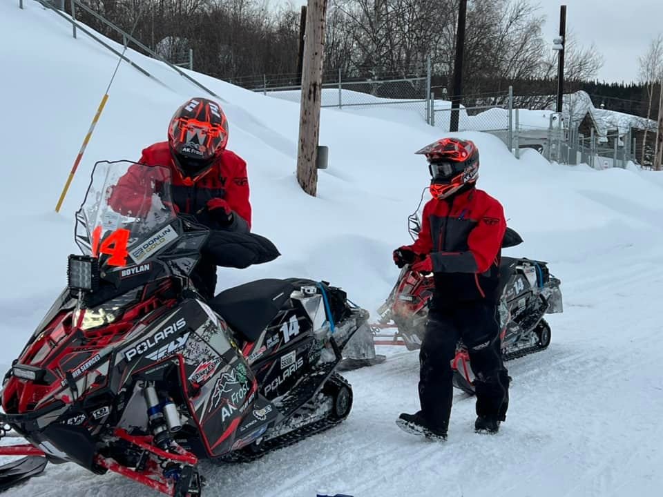 Team 14 fueling up in Ruby. They currently stand in second place. Courtesy Melissa Captain