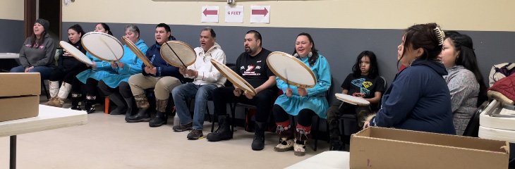 The Northern Lights Eskimo Dancers performed for Iron Dog racers during their Sunday evening meet and greet.