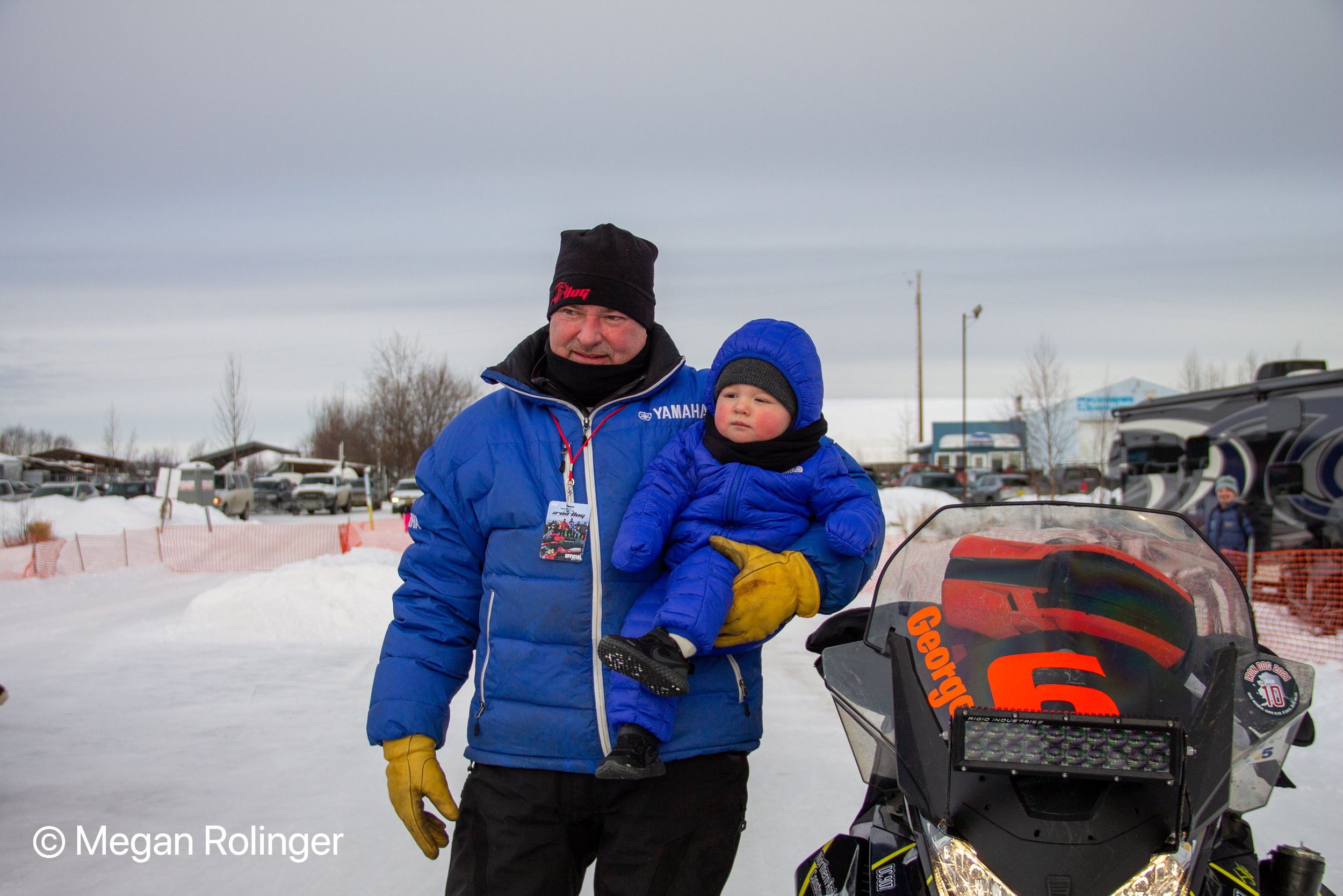 Doug Dixon and his grandson at the finish line of Iron Dog 2021. Dixon will be Iron Dog’s new board president.