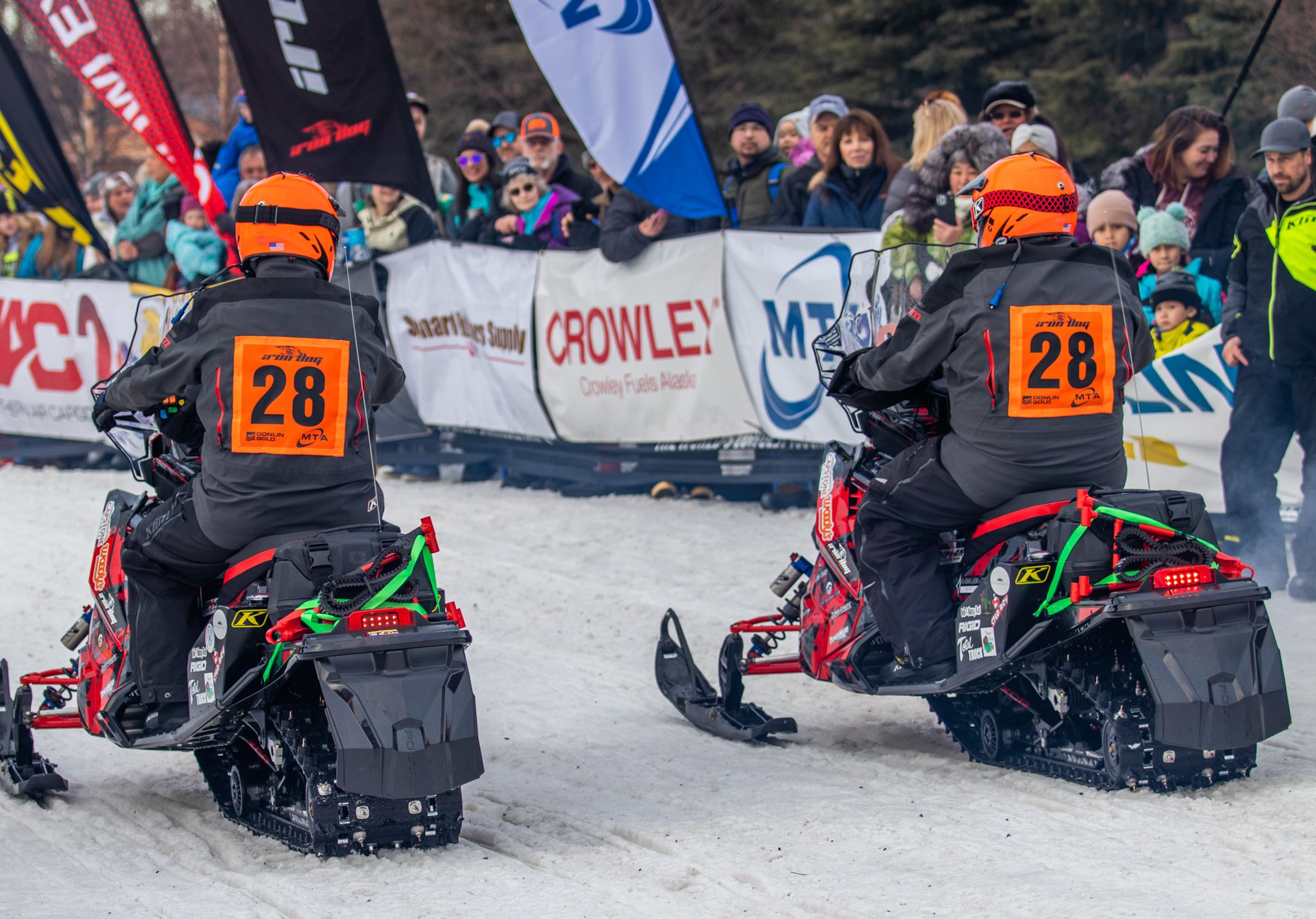 Team 28, Sven and Steven Gustafson scratched in Puntilla, due to injury. The pair were making their way back to Big Lake Sunday morning. Courtesy Heather Sottasonti