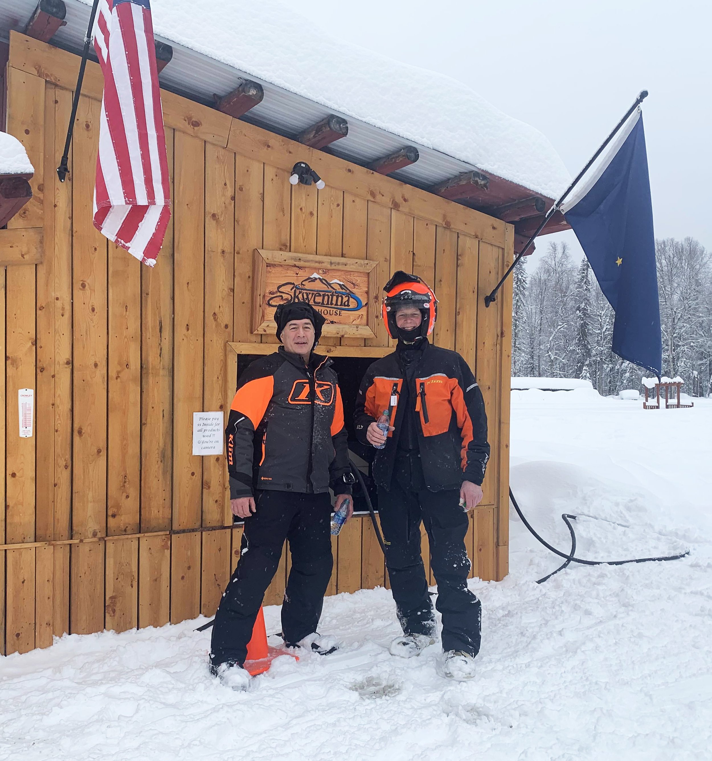 Randy Bedard and teammate Kim Bergeron, Team 50, enjoy some downtime at Skwentna Roadhouse before powering on to Rainy Pass Lodge on Thursday, Feb. 17. Courtesy Cindy Herman