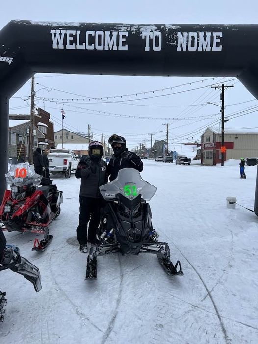 Iron Dog Pro Class Team 10 racer Chris Olds and Expedition Class Team 51 rider Russell Nelson completed the Iron Dog to Nome on Monday, after Nelson needed a partner to finish the ride from Galena. Russell Nelson photo