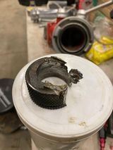 White Mountain checker Irving Ashenfelter took this photo of the broken clutch Team 2 had to replace before continuing their race.